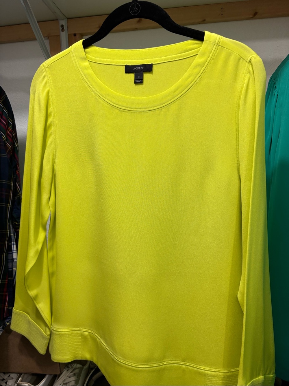 J. Crew Neon Yellow Long-Sleeve Crewneck Sweatshirt